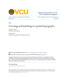 Coverings and Matchings in R-Partite Hypergraphs Douglas S