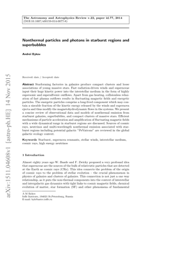 Nonthermal Particles and Photons in Starburst Regions and Superbubbles