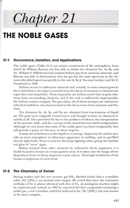 Chapter 21 the NOBLE GASES