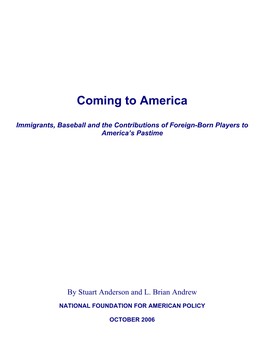 Coming to America, Immigrants and Baseball