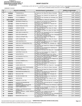 ANUNT COLECTIV DE VEDE [34303] in Conformitate Cu Art.44, Alin.3 Din O.G