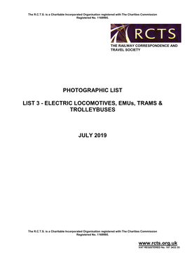 ELECTRIC LOCOMOTIVES, Emus, TRAMS & TROLLEYBUSES JULY