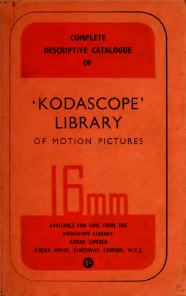 Complete Descriptive Catalogue of Kodascope