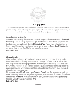 Journeys Our Tasting Journeys Offer Three Whiskies in 2Cl Serves