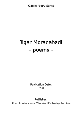 Jigar Moradabadi - Poems