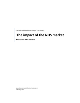 The Impact of the NHS Market