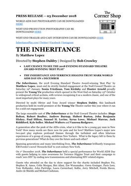 THE INHERITANCE by Matthew Lopez