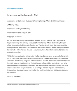 Interview with James L. Tull