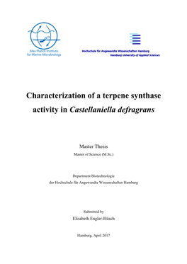 Characterization of a Terpene Synthase Activity in Castellaniella Defragrans