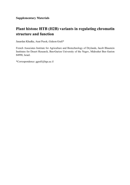 Supplementary Materials. Plants Khadka Et Al