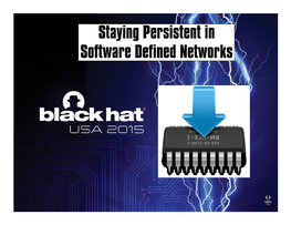 Staying Persistent in Software Defined Networks Hellfire Security