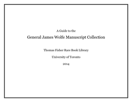 General James Wolfe Manuscript Collection