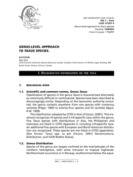 Genus-Level Approach to Taxus Species
