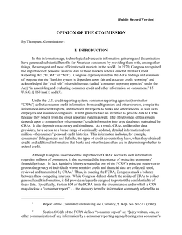 Opinion of the Commission