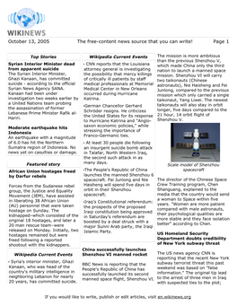 October 13, 2005 the Free-Content News Source That You Can Write! Page 1