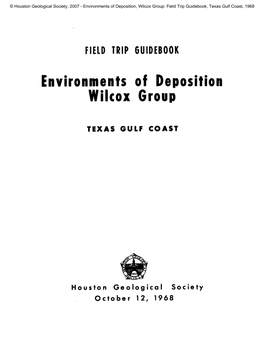 Environments of Deposition Wilcox Group