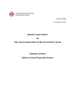 Project Document of the Asian Infrastructure Investment Bank
