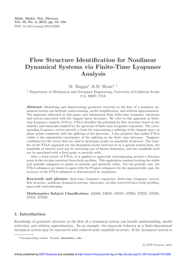 Flow Structure Identification for Nonlinear Dynamical Systems Via