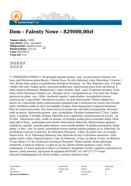 Dom - Falenty Nowe - 829000,00Zł