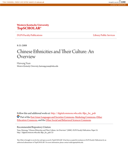 Chinese Ethnicities and Their Culture an Overview