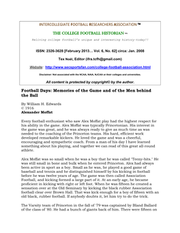 Intercollegiate Football Researchers Association ™