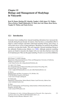 Biology and Management of Mealybugs in Vineyards