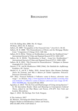 Narrating the Global Financial Crisis, Palgrave Studies in Globalization, Culture and Society, DOI 10.1007/978-3-319-45411-5 230 BIBLIOGRAPHY