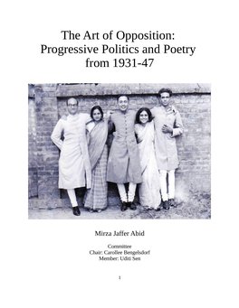 Progressive Politics and Poetry from 1931-47