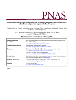 Self and Viral Antigens That Augment the T Cell Response