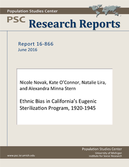 Ethnic Bias in California's Eugenic Sterilization Program, 1920-1945
