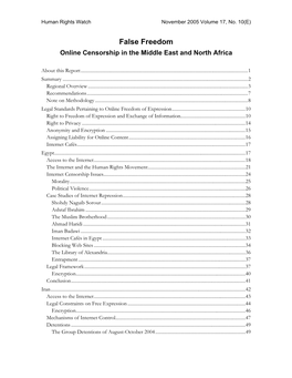 False Freedom Online Censorship in the Middle East and North Africa