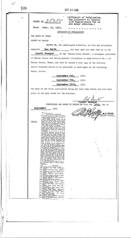 ORDER NO Date: Sept. 23, 1955. (Affidavit Of