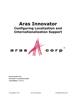 Aras Innovator Configuring Localization and Internationalization Support