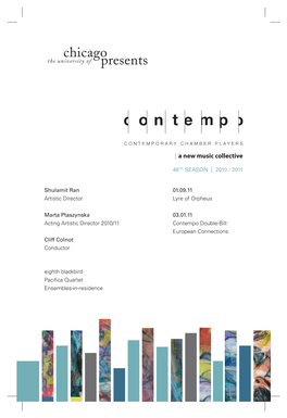 Contempo's 46Th Season Program: Jan-Mar