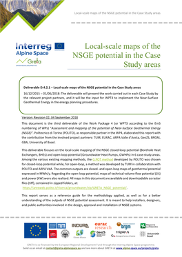 Local-Scale Maps of the NSGE Potential in the Case Study Areas