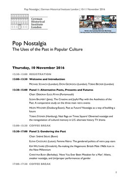Pop Nostalgia Programme (4 November 2016)
