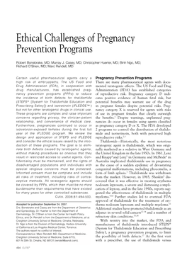 Ethical Challenges of Pregnancy Prevention Programs