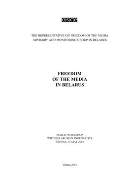 Freedom of the Media in Belarus