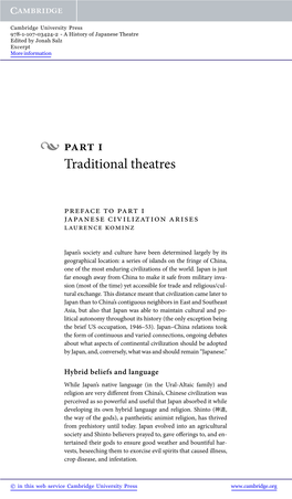 Part I Traditional Theatres