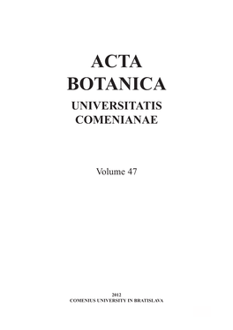 Acta Botanica Universitatis Comenianae