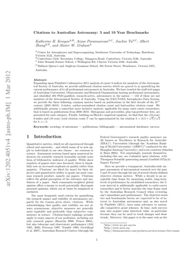 Citations to Australian Astronomy: 5 and 10 Year Benchmarks