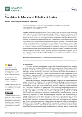 Simulators in Educational Robotics: a Review