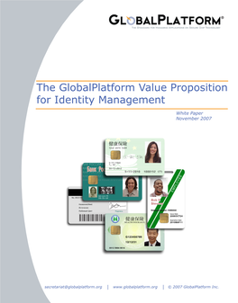 The Globalplatform Value Proposition for Identity Management
