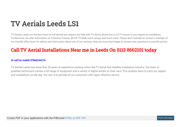 TV Aerials Leeds LS1