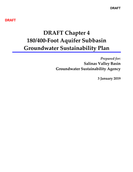 DRAFT Chapter 4 180/400-Foot Aquifer Subbasin Groundwater Sustainability Plan