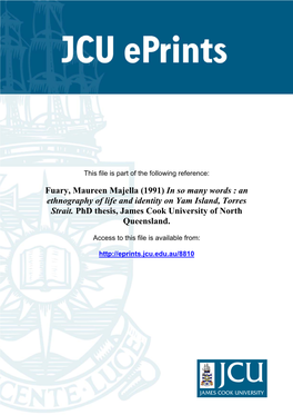 An Ethnography of Life and Identity on Yam Island, Torres Strait. Phd Thesis, James Cook University of North Queensland
