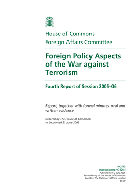 Foreign Policy Aspects of the War Against Terrorism