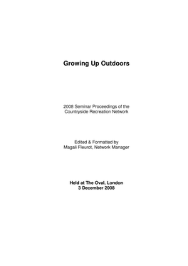 Growing up Outdoors