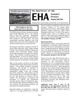 EHA Economic