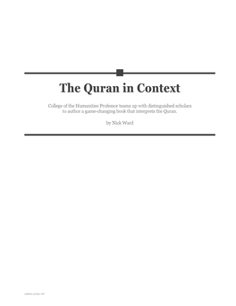 The Quran in Context